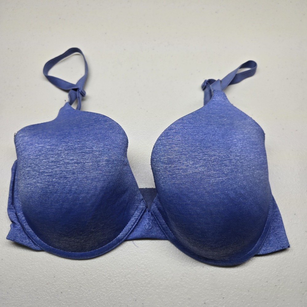 Victoria's Secret Women Bra 34DD Blue Heather Semi Demi T Shirt Underwired